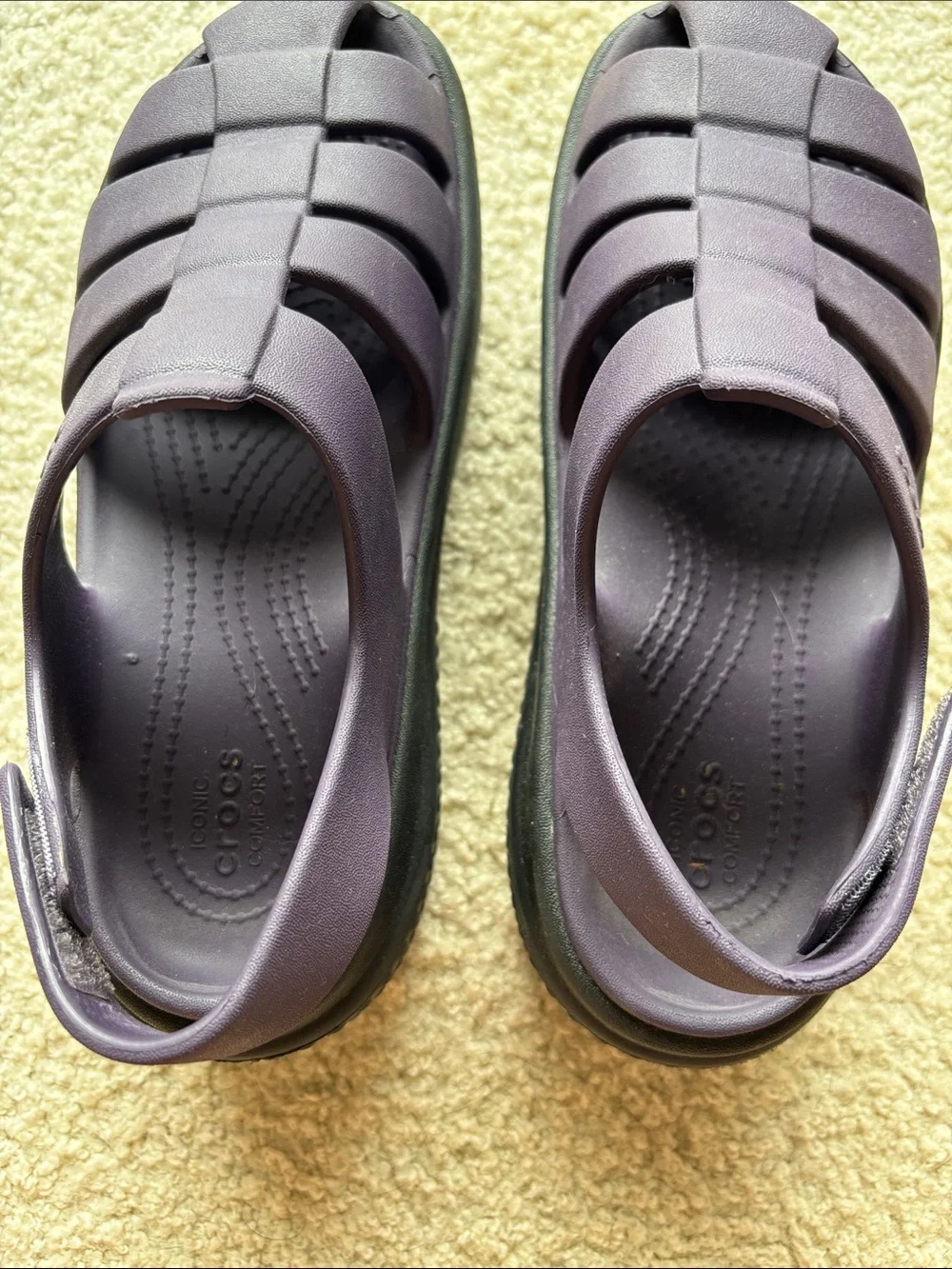 CROCS Purple Strappy Fisherman Platform Sandals